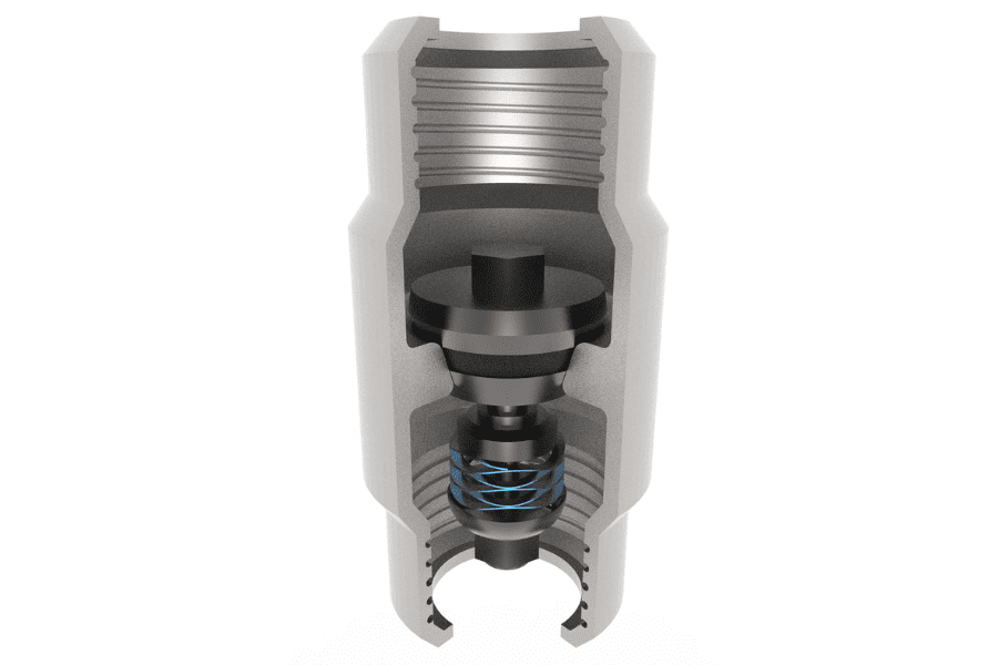 An image featuring a check valve equipped with a wave spring, a vital element ensuring efficient fluid flow control and prevention of backflow in various industrial applications