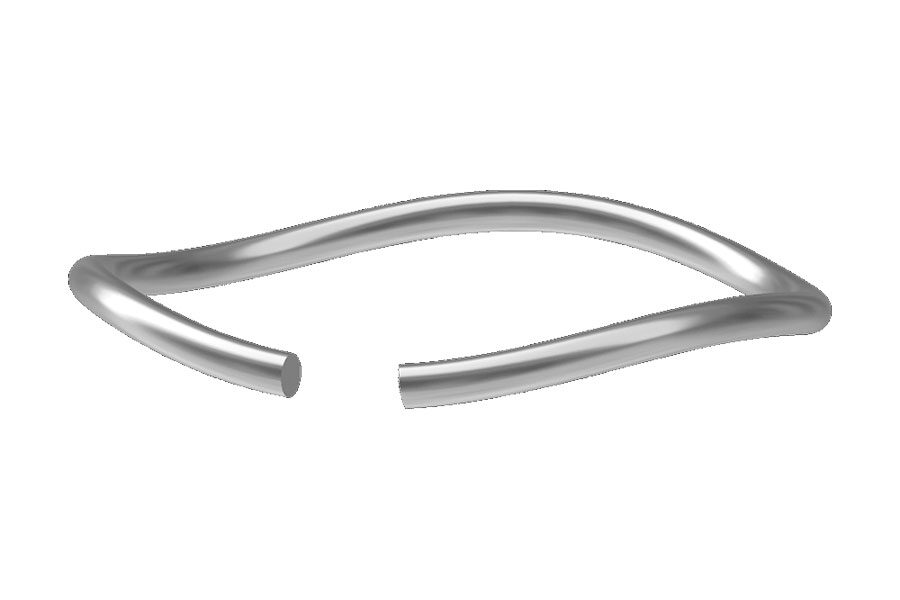3D render of a round wire wave spring, featuring a continuous loop of wire formed into precise, uniform waves, designed for consistent load pressure in confined spaces